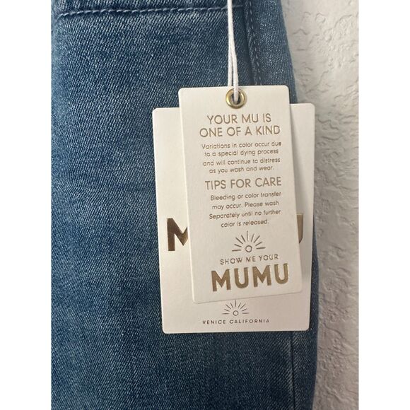 Show Me Your MuMu Blue Denim Maxi Skirt with Front Slit - Picture 11 of 12